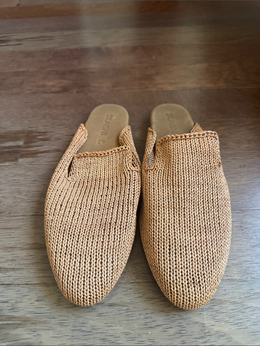 St. Agni Woven Slip-On Mules in Tan